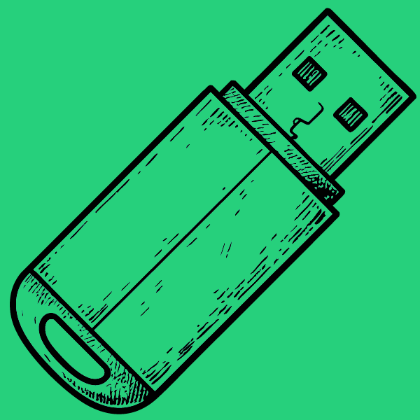 Estampe représentant une clé usb.