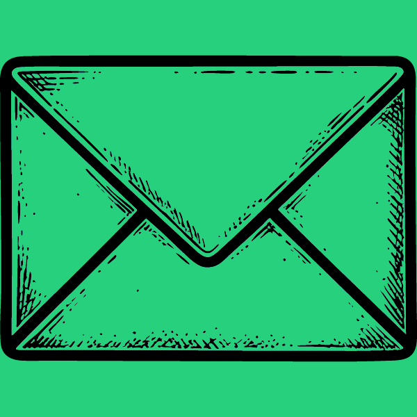 Estampe d'une enveloppe représentant un courriel.