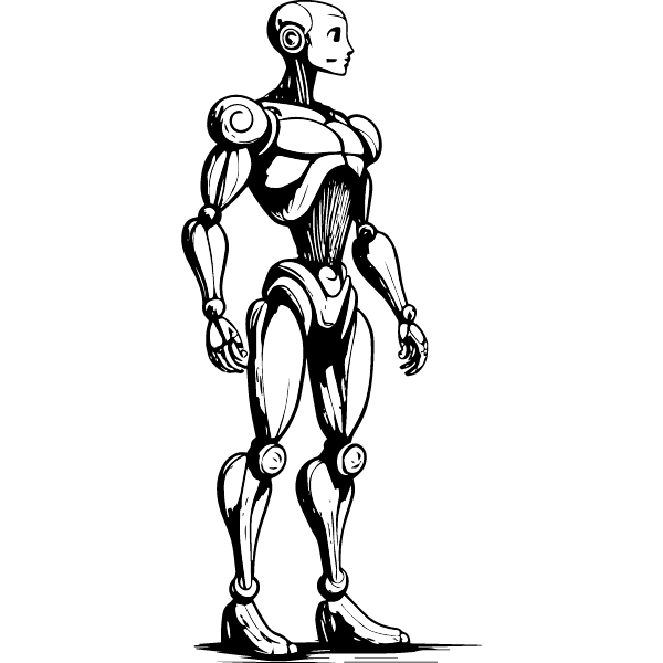 IA alliée gris Robot a apprence gentille.