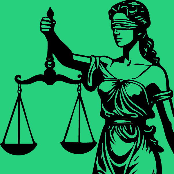 Icone représentant la statue de la justice.