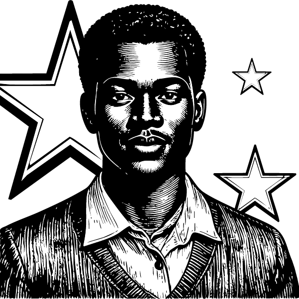 Icone d'une homme avec des &eacute;toiles.
