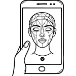 identification faciale Icone représentant la reconnaissance faciale
