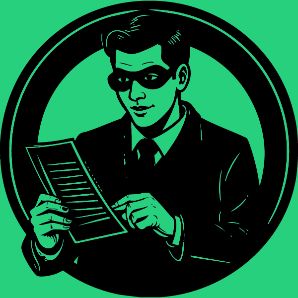malinformation Icone de la malinformation. Un homme avec un masque de voleur tient un document.