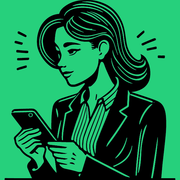 mésinformation Icone de la mésinformation. Une femme est surprise en consultant son cellulaire.