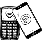 paiement-telephone-1 Icone représentant le paiement sur un terminal avec un téléphone.