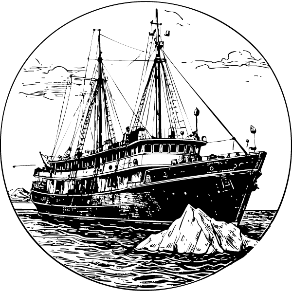 Bateau face &agrave; un iceberg.