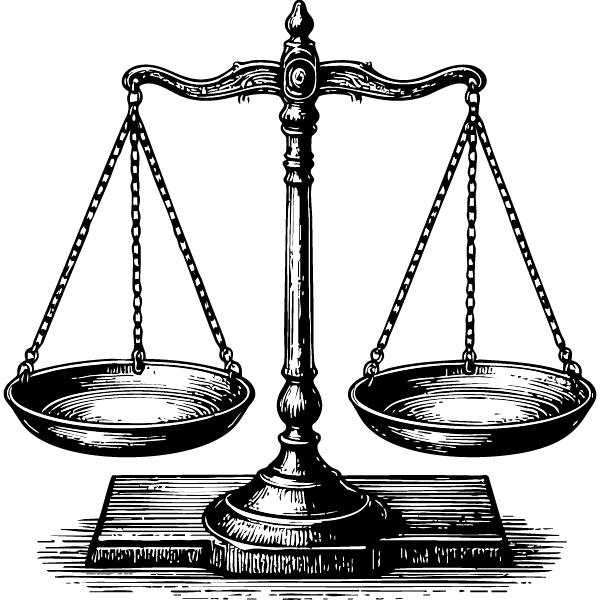 justice équité Image d'une balance à deux plateaux