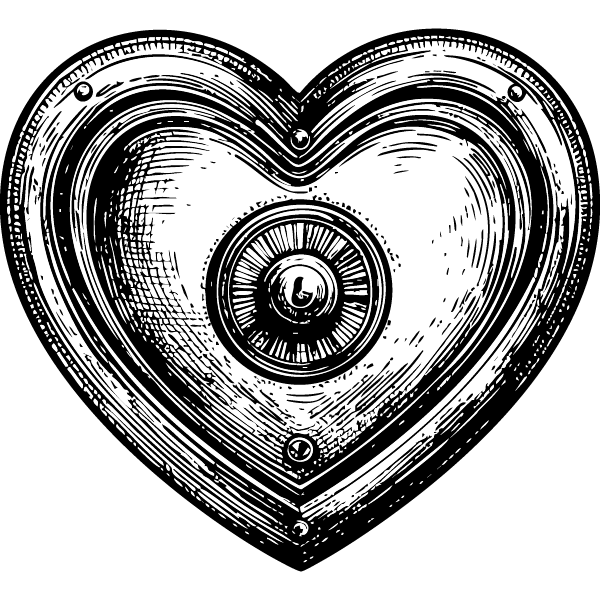 respect vie privé Image d'un coeur ressemblant à un coffre-fort.